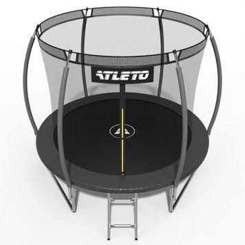 Батут дитячий 252 см з внутрішньою сіткою та драбинкою Atleto чорний 42400468 фото